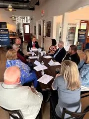 Group meeting at a table